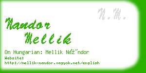 nandor mellik business card